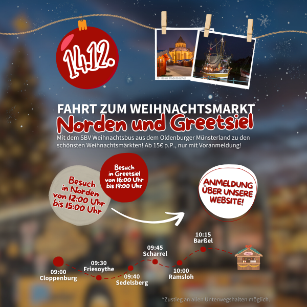Norden und Greetsiel - Fahrt zum Weihnachtsmarkt (14.12.25)